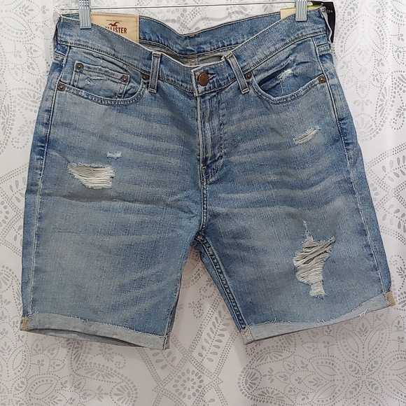 hollister men's denim shorts